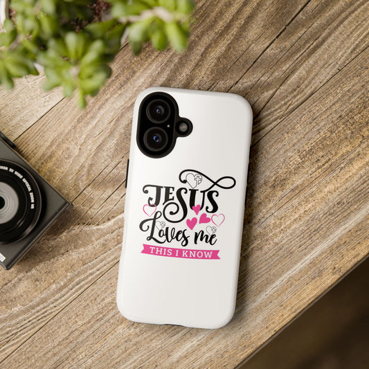 Jesus Loves Me Tough Magnetic Phone Case, Cute Christian Phone Cover, Faith-Based Gift, Inspirational Accessory, Unique Holiday Present