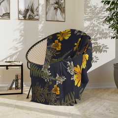 Floral Velveteen Microfiber Blanket - Cozy Gift for Nature Lovers, Home Decor, Bed Linens, Camping Essentials, Spring Vibes, Botanical Print