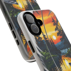 Nature-Inspired Phone Case | Tough Cases with Sunset & Feathers Design, Unique Gift, Outdoor Lover Accessory, Phone Cover