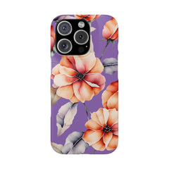 Floral Slim Phone Case, Stylish Phone Cover, Feminine Phone Accessory, Spring Gift, Flower Pattern Design