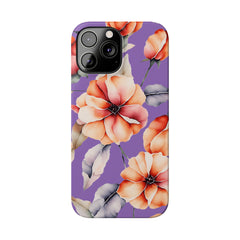Floral Slim Phone Case, Stylish Phone Cover, Feminine Phone Accessory, Spring Gift, Flower Pattern Design