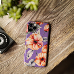 Floral Slim Phone Case, Stylish Phone Cover, Feminine Phone Accessory, Spring Gift, Flower Pattern Design