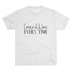 Grace Wins Unisex Tri-Blend Tee, Inspirational T-Shirt, Comfortable Crew Shirt, Motivational Apparel, Everyday Wear, Gift Idea