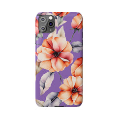 Floral Slim Phone Case, Stylish Phone Cover, Feminine Phone Accessory, Spring Gift, Flower Pattern Design