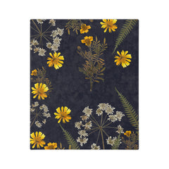 Floral Velveteen Microfiber Blanket - Cozy Gift for Nature Lovers, Home Decor, Bed Linens, Camping Essentials, Spring Vibes, Botanical Print