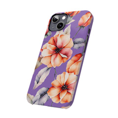 Floral Slim Phone Case, Stylish Phone Cover, Feminine Phone Accessory, Spring Gift, Flower Pattern Design