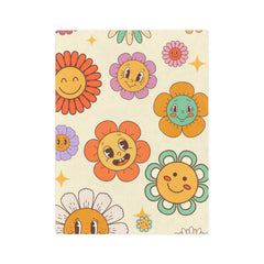 Whimsical Flower Blanket - Cozy Floral Microfiber Throw for Kids, Home Decor, Spring Celebrations, Gift Idea for Birthdays