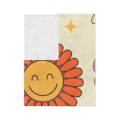 Whimsical Flower Blanket - Cozy Floral Microfiber Throw for Kids, Home Decor, Spring Celebrations, Gift Idea for Birthdays