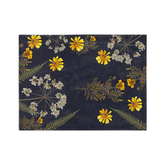 Floral Velveteen Microfiber Blanket - Cozy Gift for Nature Lovers, Home Decor, Bed Linens, Camping Essentials, Spring Vibes, Botanical Print