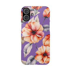 Floral Slim Phone Case, Stylish Phone Cover, Feminine Phone Accessory, Spring Gift, Flower Pattern Design