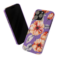 Floral Slim Phone Case, Stylish Phone Cover, Feminine Phone Accessory, Spring Gift, Flower Pattern Design