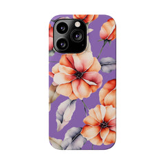 Floral Slim Phone Case, Stylish Phone Cover, Feminine Phone Accessory, Spring Gift, Flower Pattern Design