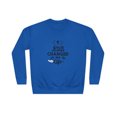 Inspirational Crew Sweatshirt - Jesus Changed My Life, Faith Apparel, Christian Gift, Unisex Sweatshirt, Cozy Religious Wear