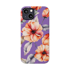 Floral Slim Phone Case, Stylish Phone Cover, Feminine Phone Accessory, Spring Gift, Flower Pattern Design