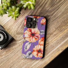 Floral Slim Phone Case, Stylish Phone Cover, Feminine Phone Accessory, Spring Gift, Flower Pattern Design