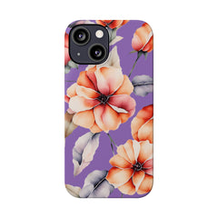 Floral Slim Phone Case, Stylish Phone Cover, Feminine Phone Accessory, Spring Gift, Flower Pattern Design