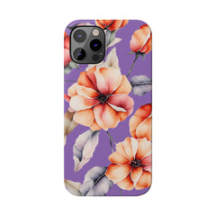 Floral Slim Phone Case, Stylish Phone Cover, Feminine Phone Accessory, Spring Gift, Flower Pattern Design