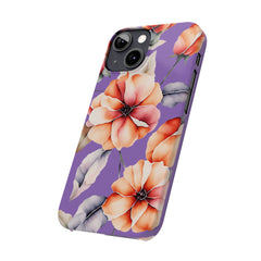 Floral Slim Phone Case, Stylish Phone Cover, Feminine Phone Accessory, Spring Gift, Flower Pattern Design