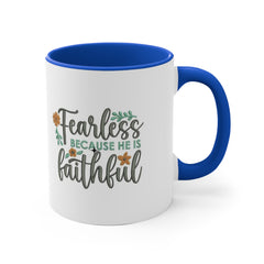 Inspirational Floral Accent Mug - "Fear not, for I am with you" Coffee Cup, Gift for Friends, Motivational Decor, Spiritual Tea Mug