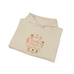 Kind Hands Kids Hoodie - "Thankful Hearts, Kind Hands" Thanksgiving Sweatshirt