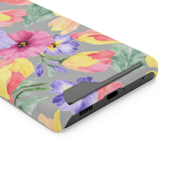 Floral Print Phone Case with Card Holder, Cute Phone Accessory, Gift for Her, Spring Vibes, Functional Phone Wallet
