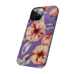 Floral Slim Phone Case, Stylish Phone Cover, Feminine Phone Accessory, Spring Gift, Flower Pattern Design