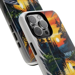 Nature-Inspired Phone Case | Tough Cases with Sunset & Feathers Design, Unique Gift, Outdoor Lover Accessory, Phone Cover