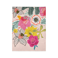 Floral Throw Blanket - Cozy Polyester Blanket for Home Decor, Gift for Her, Boho Style, Soft and Warm Floral Design