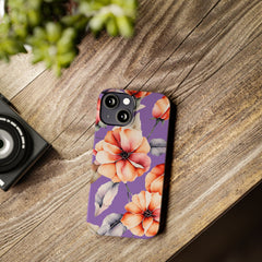 Floral Slim Phone Case, Stylish Phone Cover, Feminine Phone Accessory, Spring Gift, Flower Pattern Design