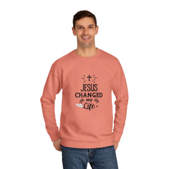 Inspirational Crew Sweatshirt - Jesus Changed My Life, Faith Apparel, Christian Gift, Unisex Sweatshirt, Cozy Religious Wear