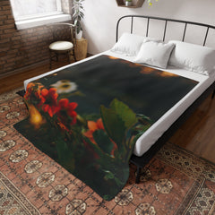 Cozy Floral Fleece Blanket, Soft Blanket for Home Decor, Gift for Her, Snuggle Blanket, Couch Throw for Any Season