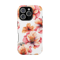 Floral Magnetic Phone Case, Stylish Flower Phone Cover, Durable Magnetic Tough Case, Trendy Floral Design Case, Perfect Gift for Her