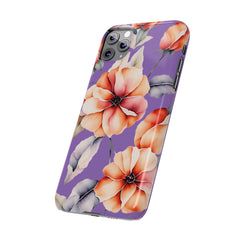 Floral Slim Phone Case, Stylish Phone Cover, Feminine Phone Accessory, Spring Gift, Flower Pattern Design