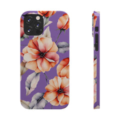 Floral Slim Phone Case, Stylish Phone Cover, Feminine Phone Accessory, Spring Gift, Flower Pattern Design