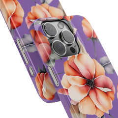 Floral Slim Phone Case, Stylish Phone Cover, Feminine Phone Accessory, Spring Gift, Flower Pattern Design