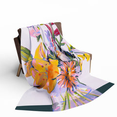 Vibrant Floral Arctic Fleece Blanket | Cozy Decor, Gift for Her, Home Essentials, Spring Decor, Wedding Gift