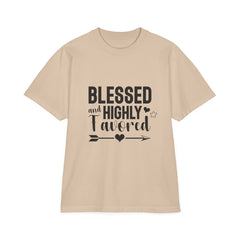 Blessed and Highly Favored Unisex Drop-Shoulder T-Shirt, Inspirational Tee, Faith-Based Gift, Everyday Comfort Shirt, Casual Wear
