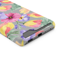 Floral Print Phone Case with Card Holder, Cute Phone Accessory, Gift for Her, Spring Vibes, Functional Phone Wallet