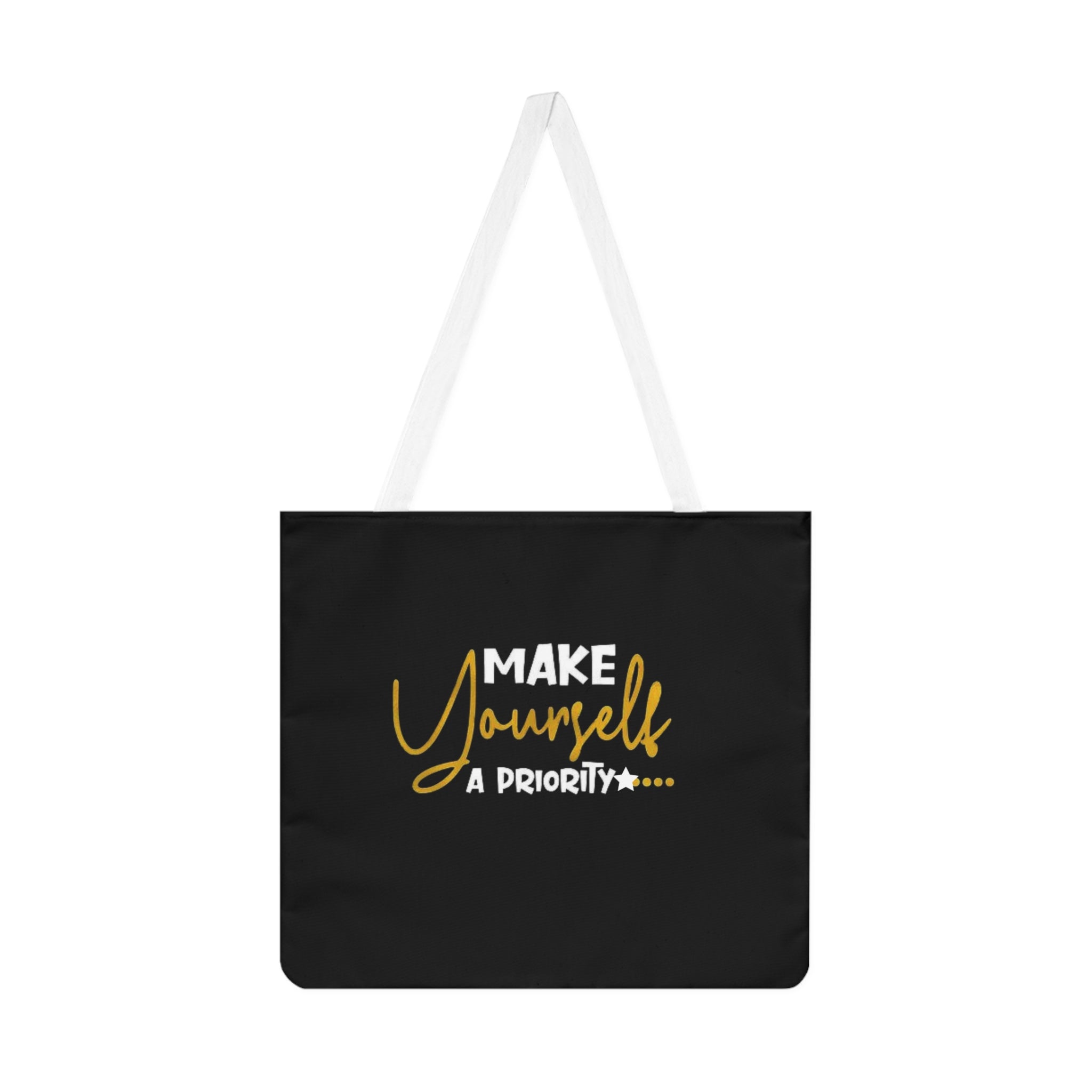 Stylish Shoulder Tote Bag - 'Make Yourself a Priority', Everyday Carryall, Shopping Tote, Gift for Her, Reusable Grocery Bag