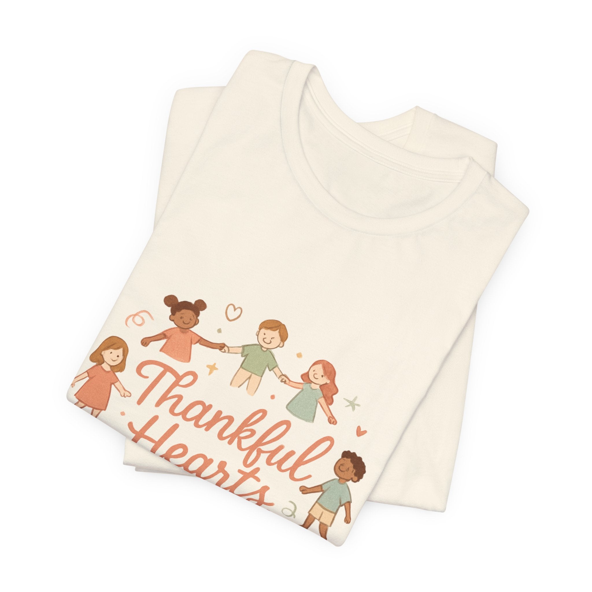 Thankful Hearts Kind Minds T-Shirt — Kids Friendship Positive Message Tee