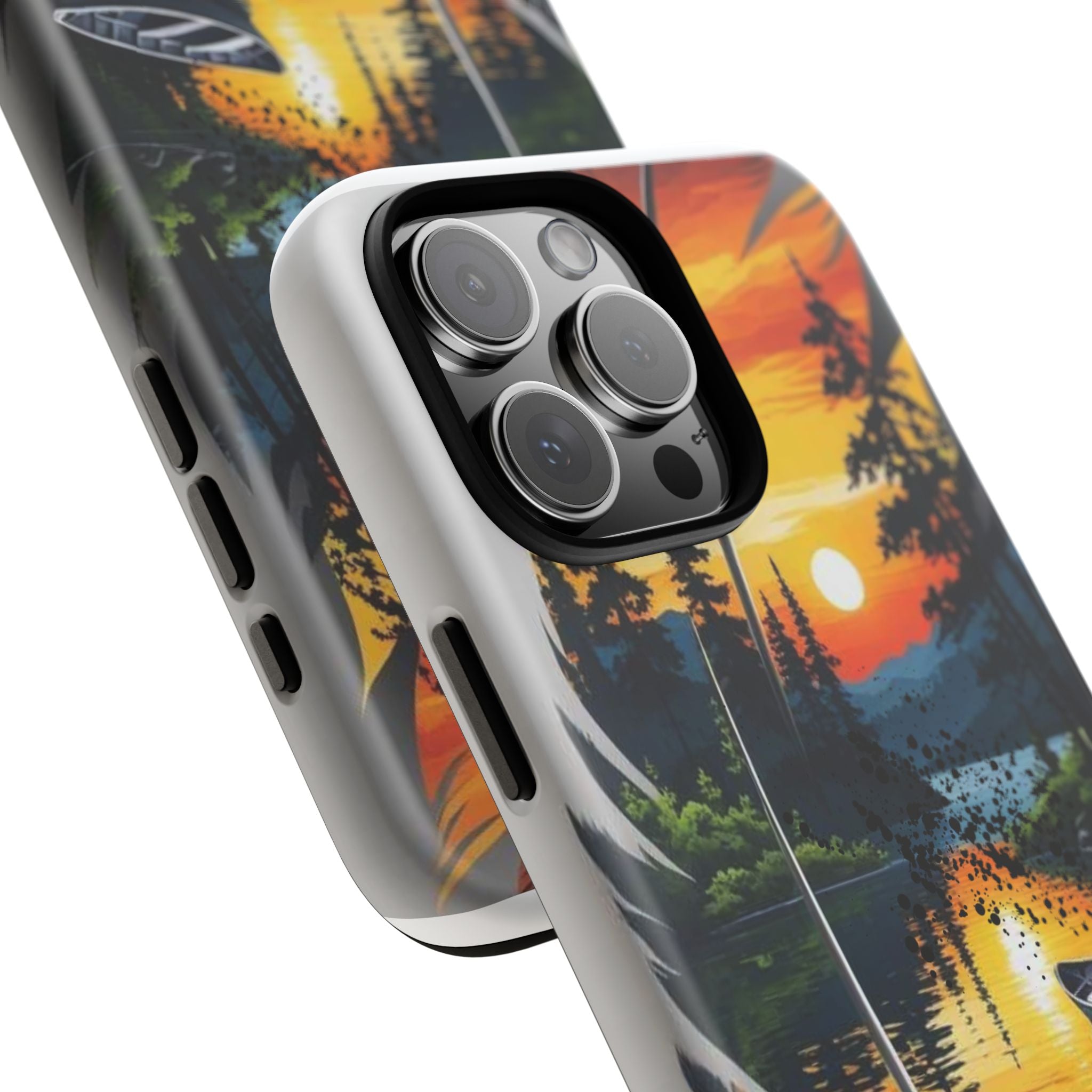 Nature-Inspired Phone Case | Tough Cases with Sunset & Feathers Design, Unique Gift, Outdoor Lover Accessory, Phone Cover