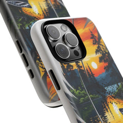 Nature-Inspired Phone Case | Tough Cases with Sunset & Feathers Design, Unique Gift, Outdoor Lover Accessory, Phone Cover