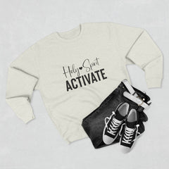 Holy Spirit Activate Unisex Crewneck Sweatshirt, Cozy Religious Apparel, Faith-Based Gift, Church Wear, Inspirational Fashion