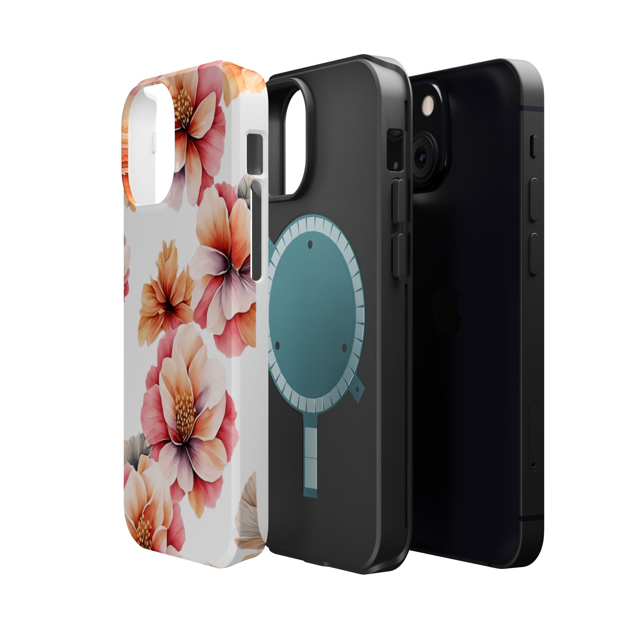 Floral Magnetic Phone Case, Stylish Flower Phone Cover, Durable Magnetic Tough Case, Trendy Floral Design Case, Perfect Gift for Her