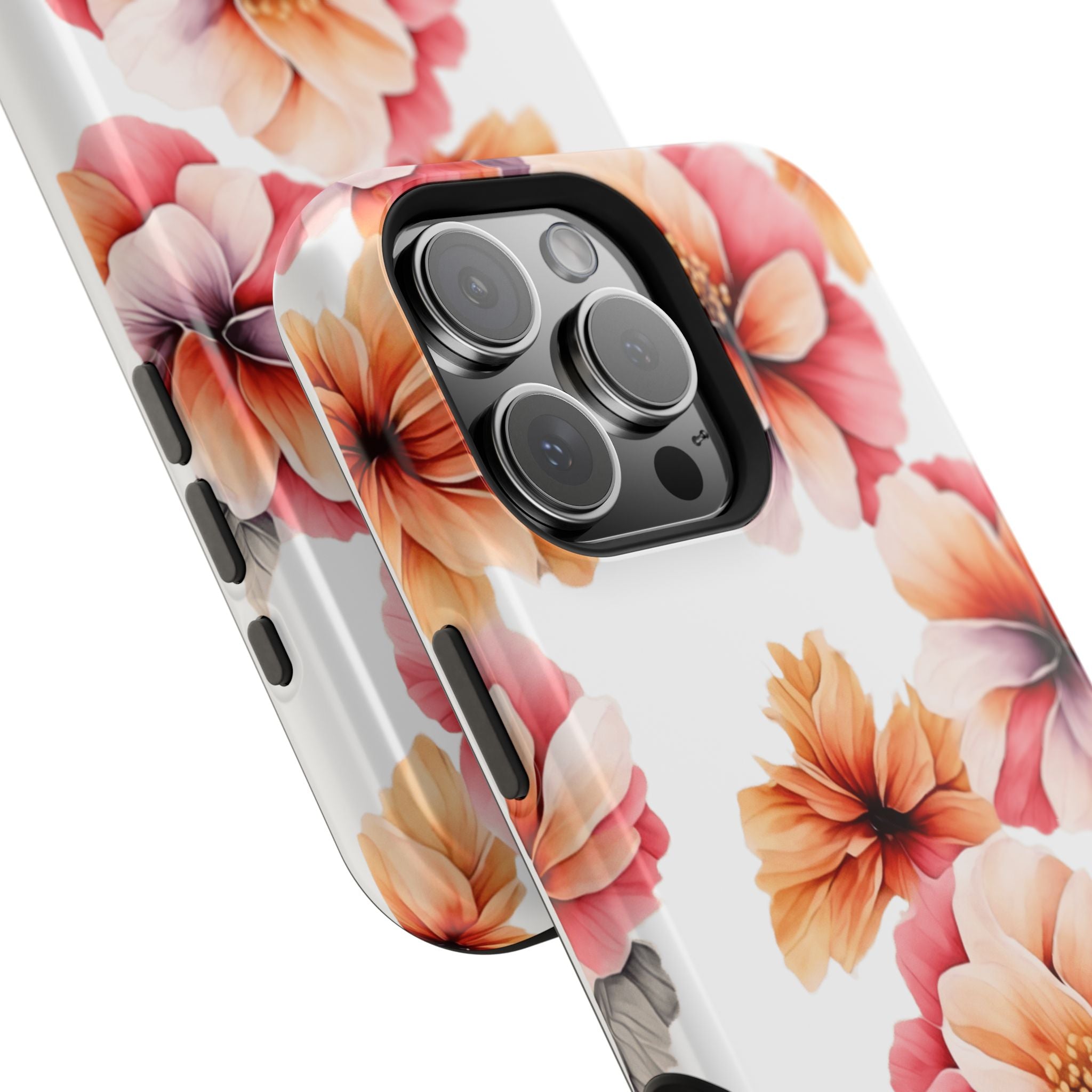 Floral Magnetic Phone Case, Stylish Flower Phone Cover, Durable Magnetic Tough Case, Trendy Floral Design Case, Perfect Gift for Her