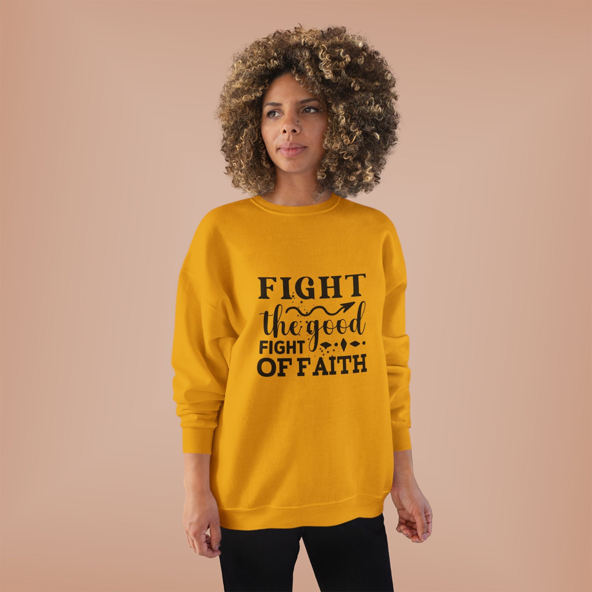 Inspirational Eco-Friendly Crewneck Sweatshirt | Fight the Good Fight of Faith, Motivational Gift, Unisex Apparel, Casual Wear, [...]