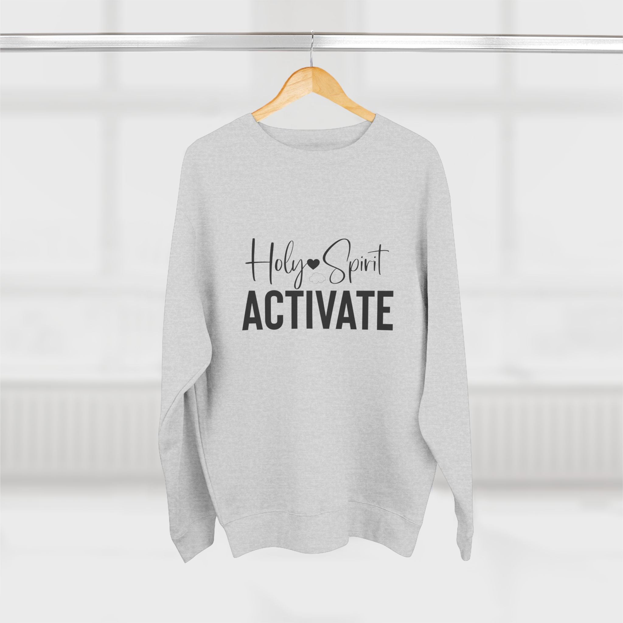 Holy Spirit Activate Unisex Crewneck Sweatshirt, Cozy Religious Apparel, Faith-Based Gift, Church Wear, Inspirational Fashion