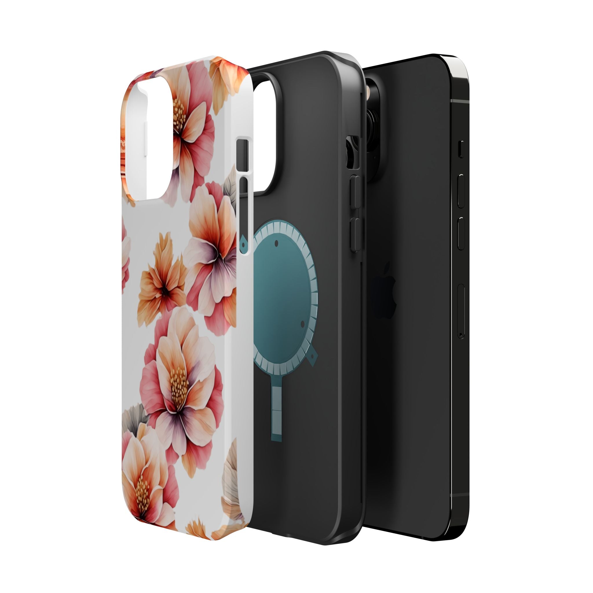 Floral Magnetic Phone Case, Stylish Flower Phone Cover, Durable Magnetic Tough Case, Trendy Floral Design Case, Perfect Gift for Her
