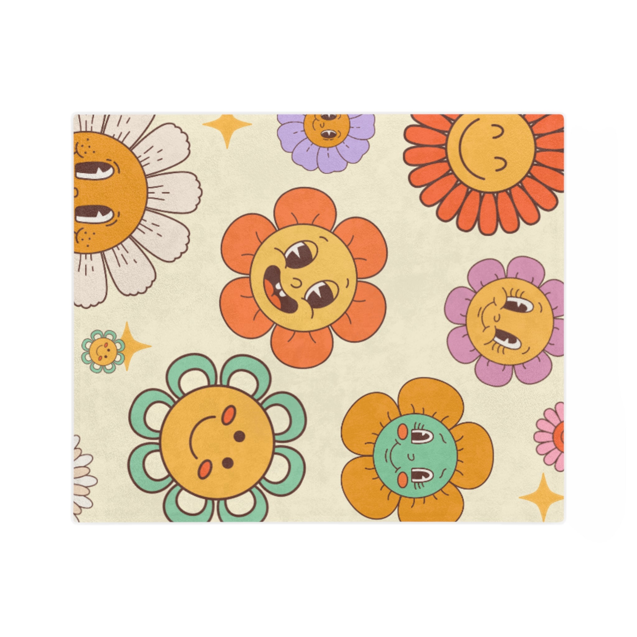 Whimsical Flower Blanket - Cozy Floral Microfiber Throw for Kids, Home Decor, Spring Celebrations, Gift Idea for Birthdays