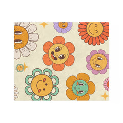 Whimsical Flower Blanket - Cozy Floral Microfiber Throw for Kids, Home Decor, Spring Celebrations, Gift Idea for Birthdays